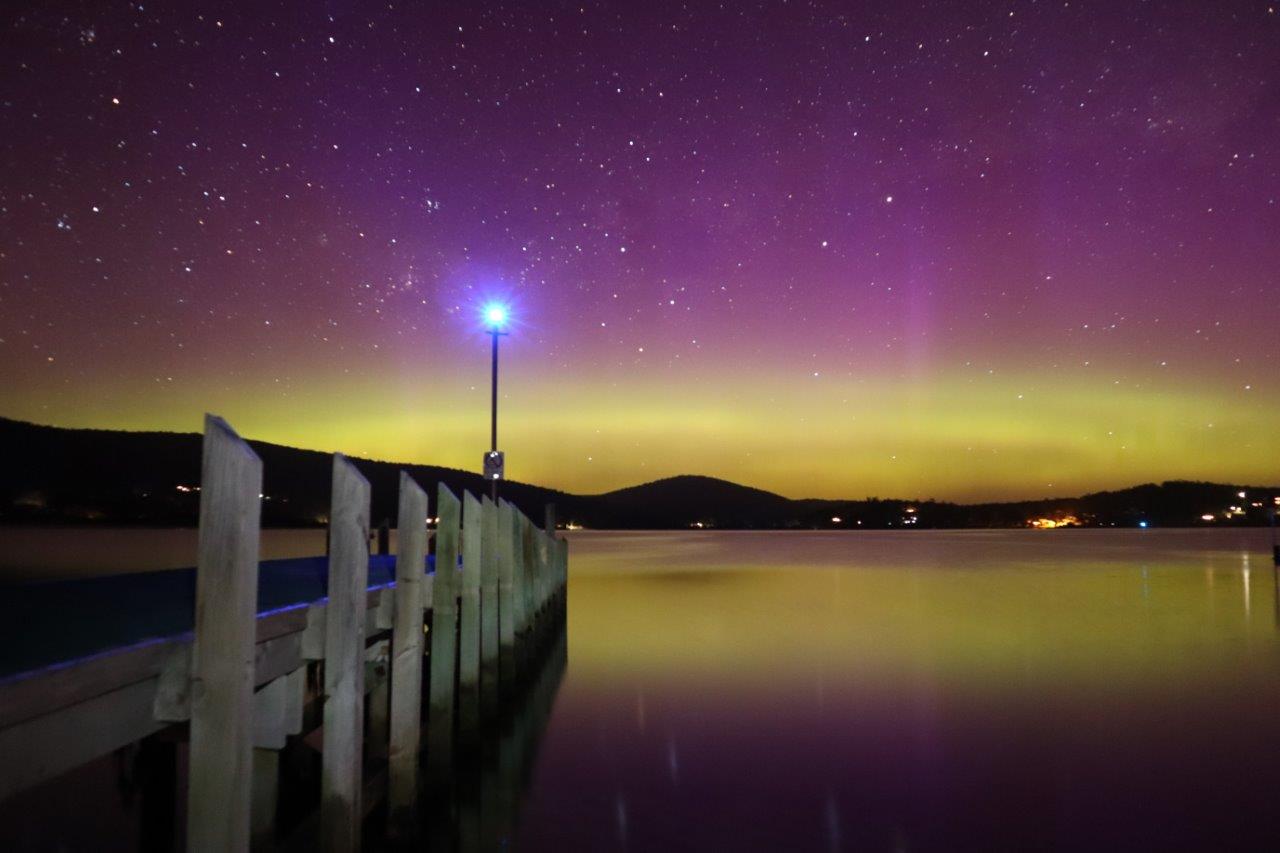 The Southern Lights or Aurora Australis is rarely visible to the naked eye but more pronounced with a camera lens. 